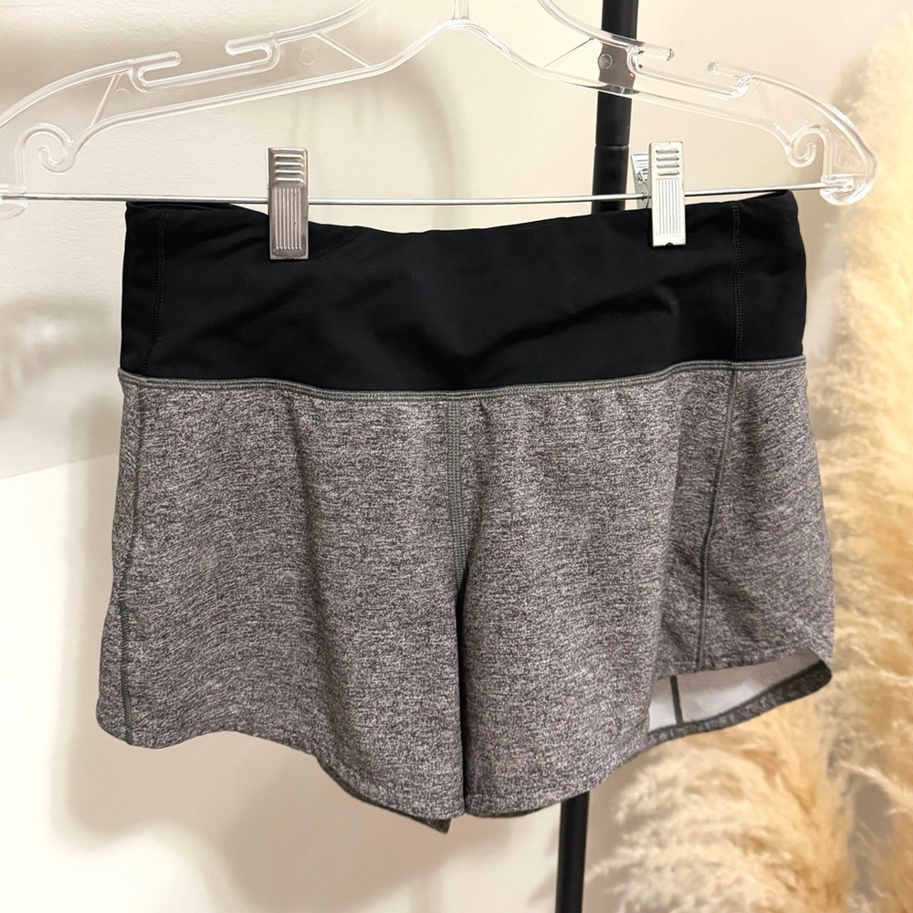 Lululemon Speed Up Shorts | Grey & Black | Athletic Running Shorts